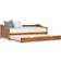 vidaXL Pull Out Honey Brown Soffa 205cm 3-sits