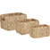 Beliani Set of 3 Water Hyacinth Baskets Light Basket