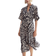 H&M Tie Belt Shirt Dress - Cream/Zebra Print