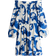 H&M Off The Shoulder Dress - White/Blue Patterned