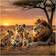 Shein Lion Family 5D Diamond Painting Kit - Adult DIY Full Round Diamond Canvas Art Kit, With Tools, For Home Wall Decor, Unframed, 39.88x39.88cm Large Handmade Painting Kit