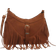 Shein 1pc Brown PU Smooth Zipper Tassel Decor Fashionable Versatile Casual Crossbody Bag, Suitable For Women's Daily Use, Perfect For Rodeo Occasion