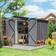OutSunny Galvanised Metal Garden Shed with Foundation Kit 5 x 9ft Grey (Building Area )