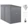 OutSunny Galvanised Metal Garden Shed with Foundation Kit 5 x 9ft Grey (Building Area )