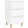 vidaXL Solid Wood White Bedside Table 35x40cm