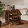 vidaXL Solid Wood Smoked Oak Nachttisch 35x40cm