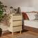 vidaXL Solid Wood Smoked Oak Bedside Table 35x40cm