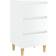 vidaXL Solid Wood High Gloss White Bedside Table 35x40cm