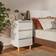 vidaXL Solid Wood High Gloss White Nattbord 35x40cm