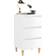 vidaXL Solid Wood High Gloss White Bedside Table 35x40cm