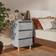 vidaXL Solid Wood Concrete Grey Sängbord 35x40cm