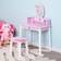 Homcom Kids Dressing Table Set Pink