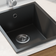 vidaXL Kitchen Sink with Overflow Hole Black Granite