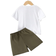Shein Tween Boys' Letter Graphic Print Short Sleeve T-Shirt And Shorts Set