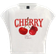 Shein Slaydiva Casual Simple Red Cherry Pattern Letter Print Loose Cropped Round Neck Short Sleeve T-Shirt For Women,Slightly Sheer Suitable For Summer