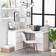 vidaXL Corner White Writing Desk 100x145cm