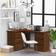 vidaXL Corner Oak Brown Writing Desk 100x145cm
