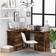 vidaXL Corner Smoked Oak Skrivebord 100x145cm