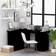 vidaXL Corner Black Writing Desk 100x145cm