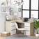 vidaXL Corner White and Sonoma Oak Writing Desk 100x145cm