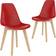vidaXL Plastic Red Kitchen Chair 82cm 2pcs