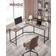 Vasagle L-Shaped Computer Heathered Grey/Ink Black Writing Desk 149x149cm