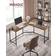 Vasagle L-Shaped Computer Rustic Brown/Ink Black Skrivbord 149x149cm