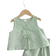 Shein Young Girl Woven Striped Round Neck Top Shorts Set