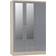 SECONIQUE Nevada Grey Gloss/Light Oak Effect Veneer Wardrobe 116x182.5cm