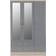 SECONIQUE Nevada Grey Gloss/Light Oak Effect Veneer Wardrobe 116x182.5cm