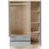 SECONIQUE Nevada Grey Gloss/Light Oak Effect Veneer Wardrobe 116x182.5cm