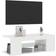 vidaXL Cabinet Led Light High Gloss White TV-bord 90x30cm