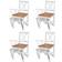 vidaXL 241513 White/Natural Kitchen Chair 86cm 4pcs