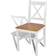 vidaXL 241513 White/Natural Kitchen Chair 86cm 4pcs