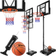 tectake Dirk Basketball Hoop with Ball & Pump 230-305cm