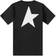 GOLDEN GOOSE Men's T-shirt with Contrasting White Logo and Star - Black