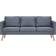 vidaXL Fabric Dark Grey Soffa 168cm 3-sits