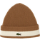 Lacoste Rib Knit Carded Wool Beanie - Brown/White