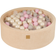 Meow Baby Round Ball Pit Velvet Ecru 90x30 cm