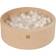 Meow Baby Round Ball Pit Velvet Ecru 90x30 cm