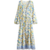 H&M Tie-Belt Crêpe Dress - White/Lemons