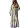 H&M Tie-Belt Crêpe Dress - White/Lemons