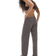 H&M Cotton Blend Trousers - Dark Brown/Striped