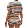 Shein Doriss Women's Striped Short Sleeve Single-Breasted Knit Cardigan And Knit Shorts Vacation Style Set