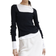 H&M Square Neck Rib Knit Top - Black