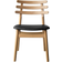 FDB Møbler J48 Oak Nature Lacquered/Black Leather Køkkenstol 78.5cm