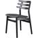 FDB Møbler J48 Oak Black Painted/Black Leather Kitchen Chair 78.5cm