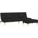 vidaXL 3258105 with Footstool Black Sofa 200cm 4pcs 2 Seater