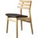 FDB Møbler J48 Oak Nature Lacquered/Dark Brown Leather Kitchen Chair 78.5cm