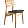 FDB Møbler J48 Oak Nature Lacquered/Dark Brown Leather Kitchen Chair 78.5cm